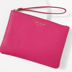 Kate Spade Keaton Pouch Wristlet Clutch Purse Handbag -  Dark Magenta Pink